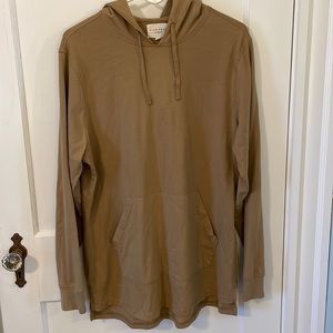 tan hooded long sleeve tee